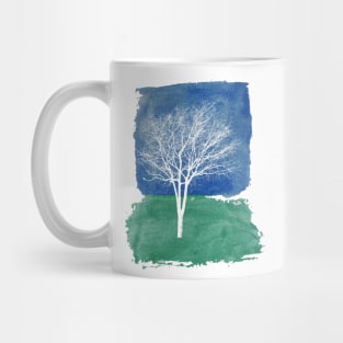 White Tree Watercolor Painting Mug